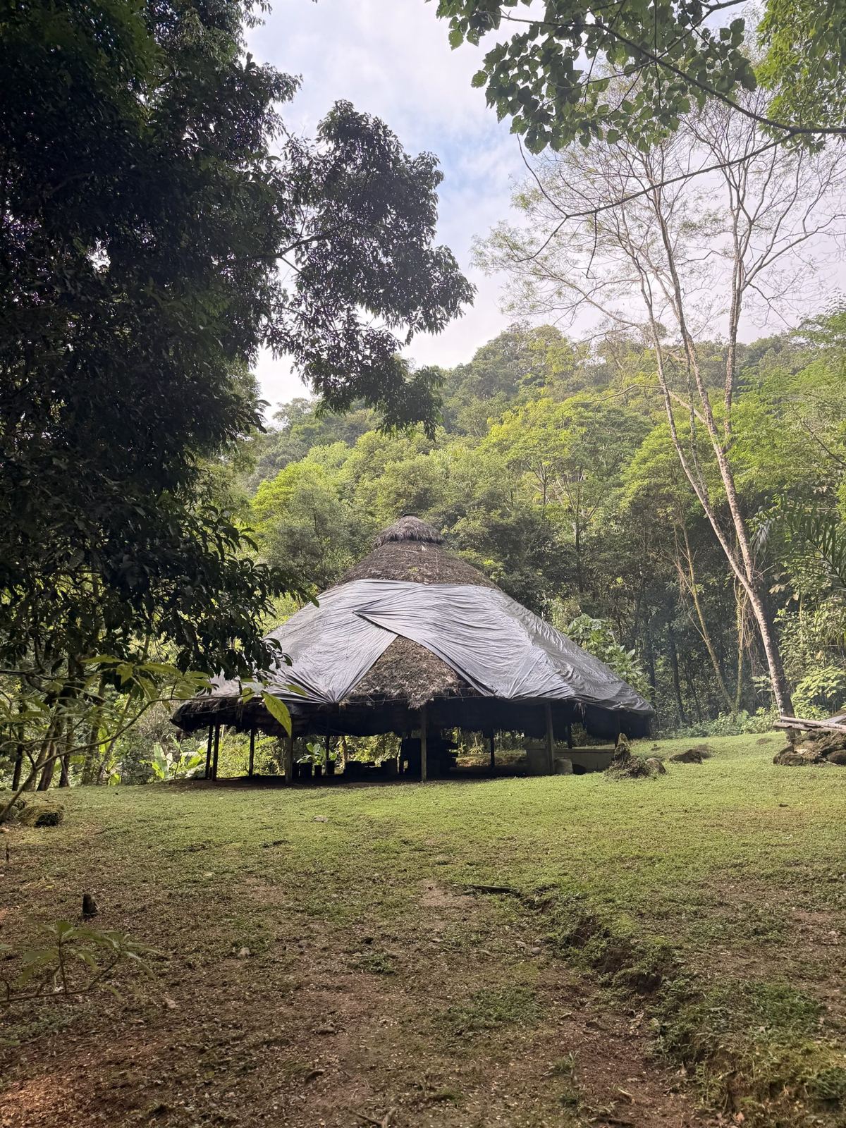 The maloca on the land near Mocoa